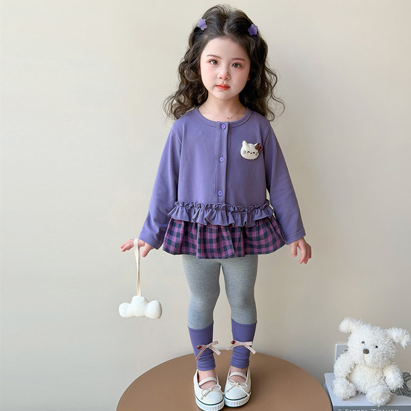 女童套装春秋2026新款洋气儿童卫衣外穿春装女孩宝宝打底裤两件套