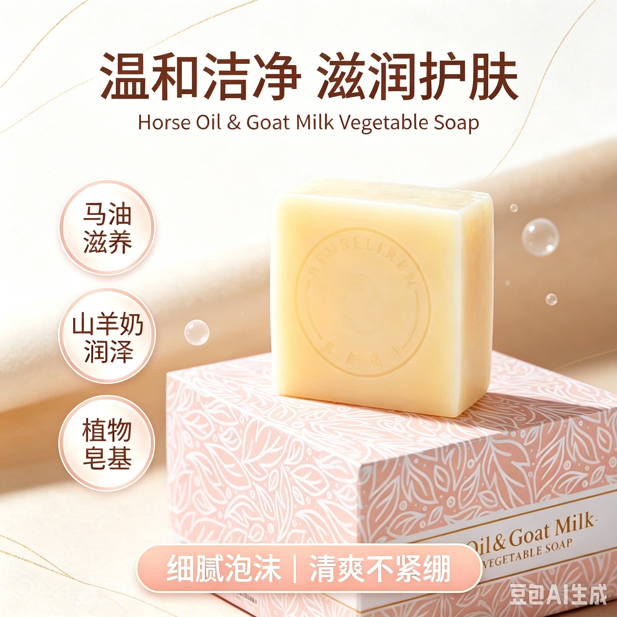 本色丽人马油羊奶皂正品卸妆清洁嫩肤珍珠粉洁面学生