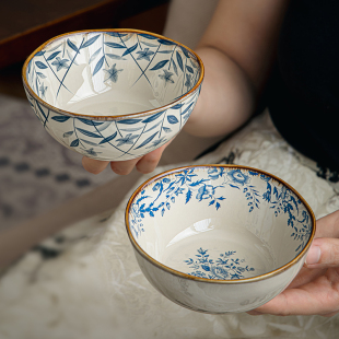 巷子尾〖高颜值小碗〗4.5英寸陶瓷饭碗家用粥碗米饭碗精致甜品碗