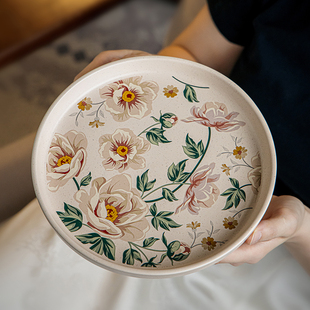 巷子尾〖漂亮盘子〗8.5英寸陶瓷平盘精致西餐盘复古菜盘家用餐盘