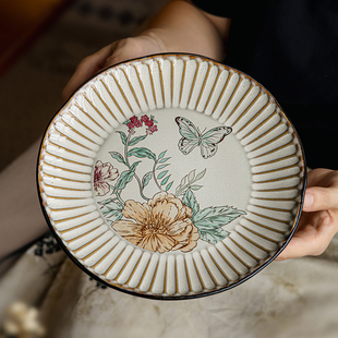 甜品盘高级感西餐盘菜盘 巷子尾〖直戳审美〗不规则陶瓷盘子好看