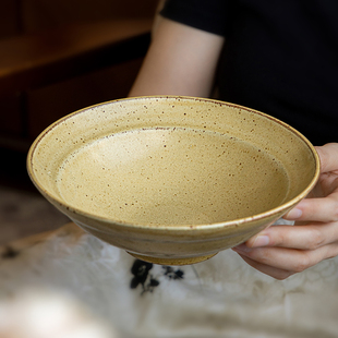 拉面碗陶瓷餐具 巷子尾〖复古草帽碗〗7.5英寸高脚斗笠碗餐厅日式