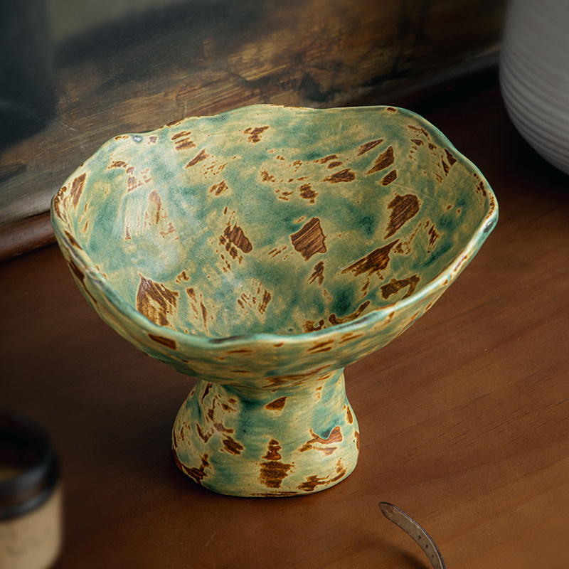 巷子尾〖国内手作〗侘寂风异形果盘粗陶高脚水果盘置物装饰品摆件,餐饮具,果盆/果盘/果篮,淘宝优惠券,粉丝福利购,淘宝优惠卷