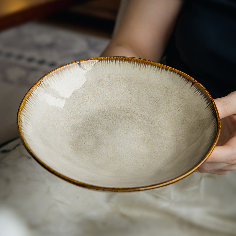 不规则荷叶深盘7英寸陶瓷沙拉盘