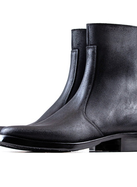 Side Zip Boots 8-Waxed Bull Hide Reverse-xbxs®boots factory