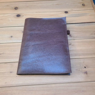 深棕色A5文具手账本简约头层牛皮复古真皮记事本笔记本书衣