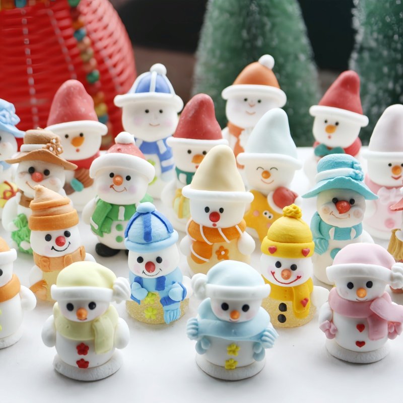 购爱珍品 圣诞糖公仔可食用雪人可爱雪娃糖人 圣诞节蛋糕装饰摆件