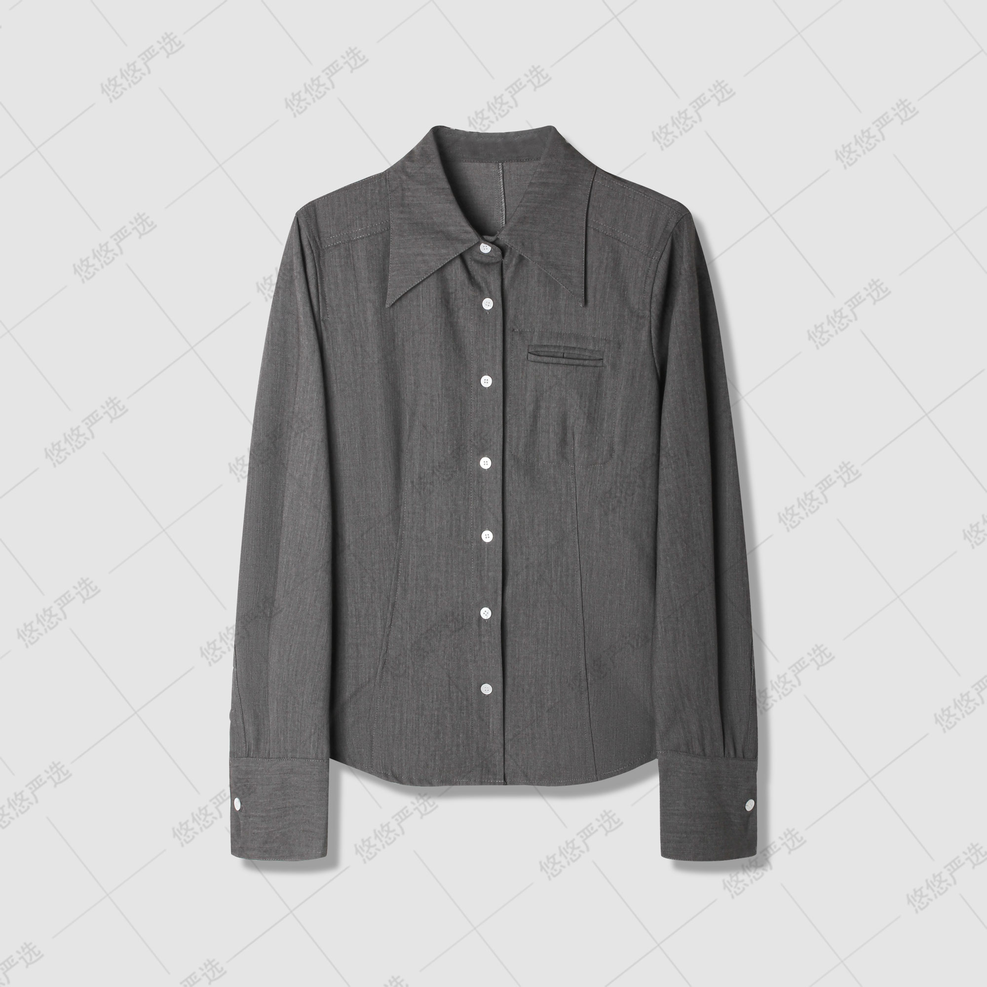 2025秋季新款尖领三色衬衫