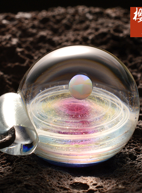 日本纯手工宇宙玻璃项链情侣礼物