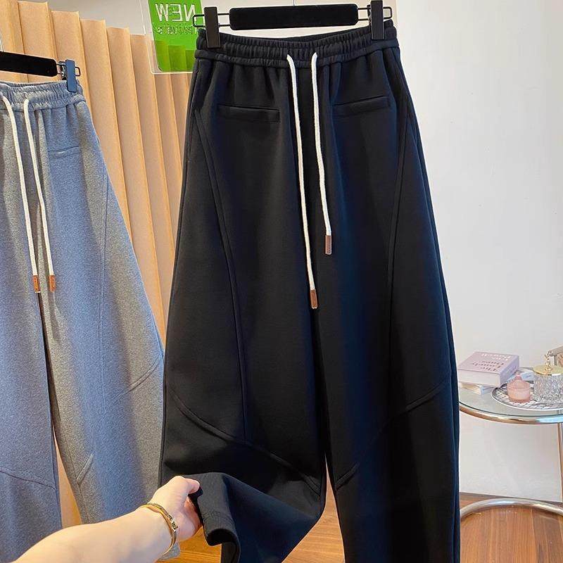 2024新款安可拉红香蕉裤女冬季宽松加绒百搭弯刀裤镰刀裤红色裤子,女装/女士精品,卫裤,淘宝优惠券,粉丝福利购,淘宝优惠卷