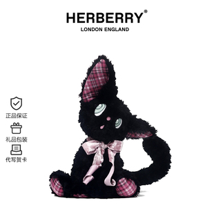 英国HERBERRY倾听小猫毛绒玩具可爱玩偶公仔睡觉抱枕娃娃生日礼物