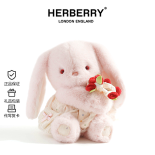 英国HERBERRY抱抱玫瑰花兔子公仔可爱兔兔玩偶毛绒玩具送女友礼物