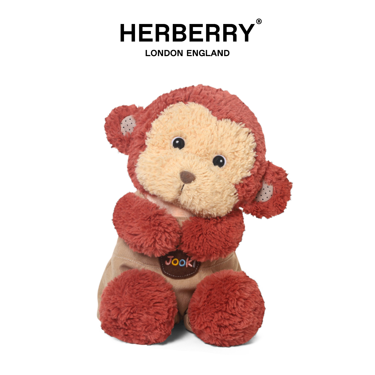 英国HERBERRY背带裤猴子毛绒玩具可爱公仔睡觉抱枕玩偶生日礼物