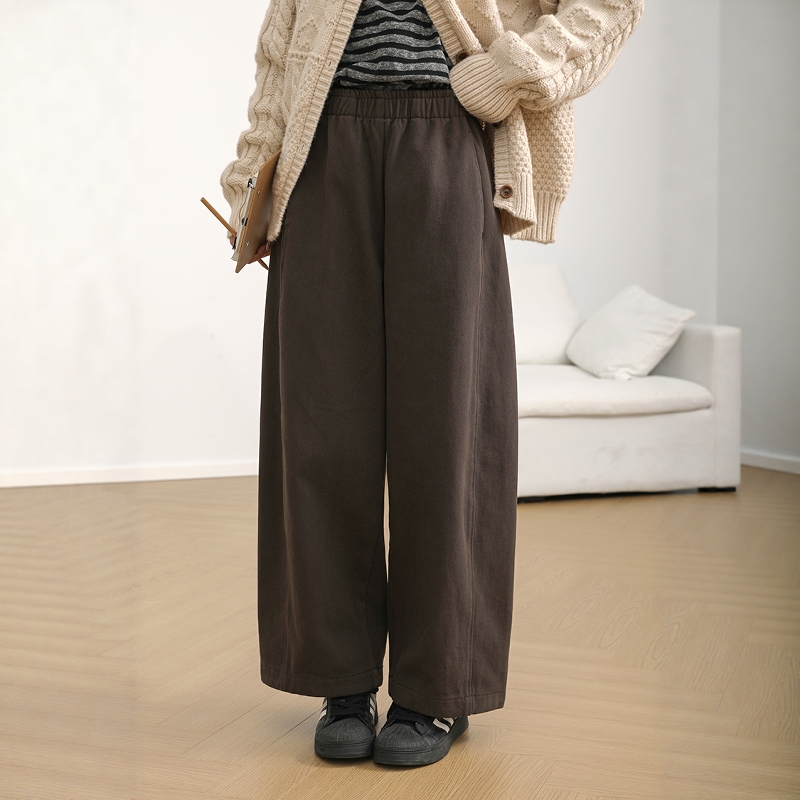 2025秋冬新款纯棉高腰抓绒休闲裤