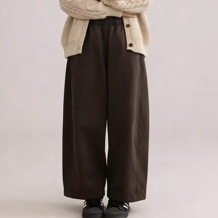 2025秋冬新款纯棉高腰抓绒阔腿休闲裤加绒加厚松紧腰百搭裤子女,女装/女士精品,休闲裤,淘宝优惠券,粉丝福利购,淘宝优惠卷