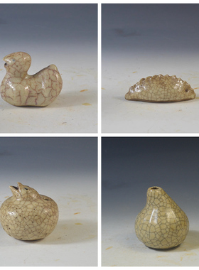 仿古瓷器 复古做旧南宋风格 哥窑开片文房砚滴 摆件 古董古玩老货