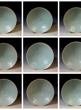 仿古瓷器 柴窑南宋定窑青釉印花碗 饭碗 大碗 古董古玩老货旧货