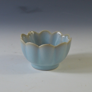 仿古瓷器 复古南宋风格 汝窑莲花式温碗 酒杯 古董古玩收藏品662