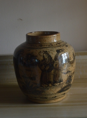 手绘青花摆件古董古玩