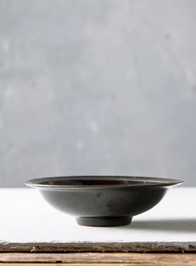 手工匠人造 复古 北宋黑釉平口碟 点心碟 壶承 景德镇瓷器 收藏品