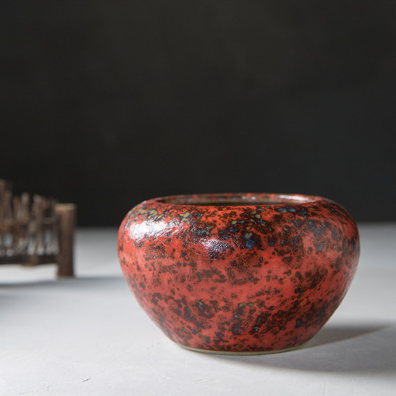 景德镇仿古瓷器 复古民国风格 花釉水缸 文房用品 古董古玩摆件