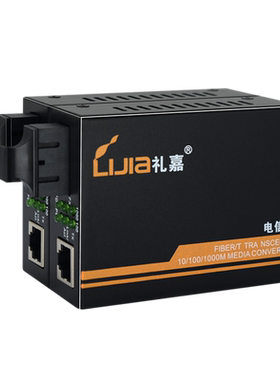 礼嘉（LIJIA）LJ-835D-2.5KM多模千兆双纤光纤收发器 千兆转换器 外置电源 SC接口 DC5V1a