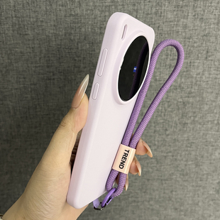 200ultra手机壳新款 三只鱼 x200 适用vivox300pro ins风防摔全包保护套男女网红 韩系液态硅胶香芋紫手提绳