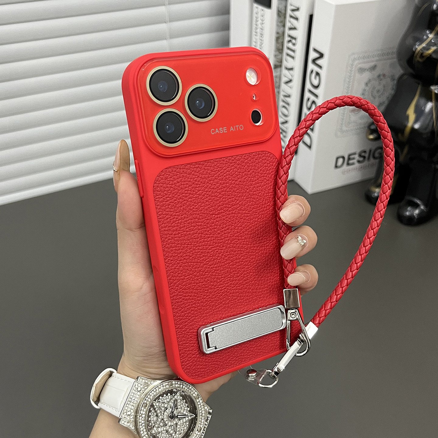 三只鱼【创意荔枝皮纹瑞红色手提绳】适用苹果17/16/15promax手机壳新款ipone镜头膜个性防摔全包保护套男女,3C数码配件,手机保护套/壳,淘宝优惠券,粉丝福利购,淘宝优惠卷