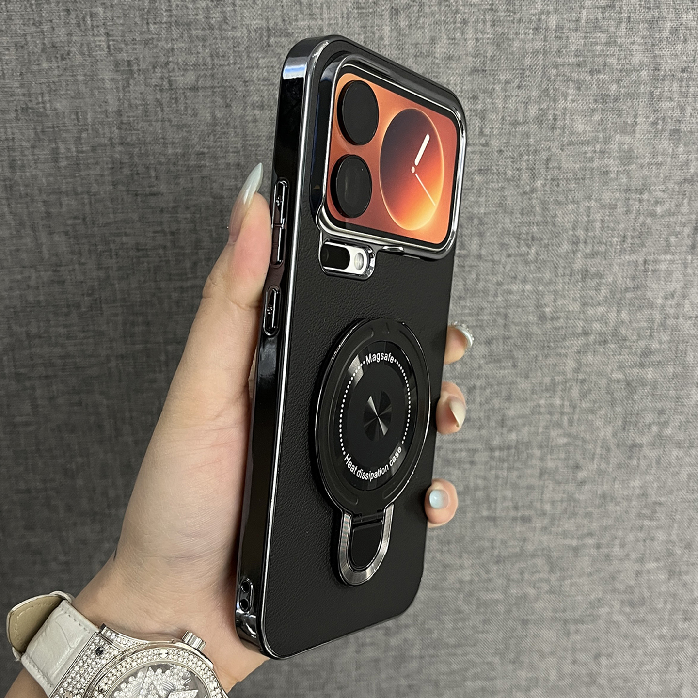 适用于小米17promax素皮纹手机壳