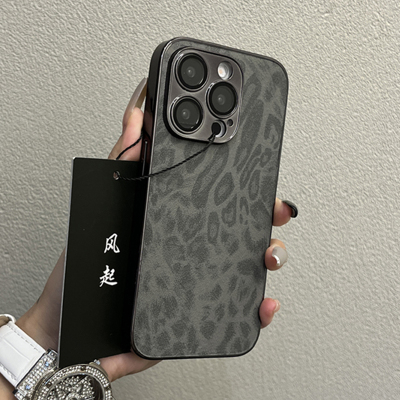 适用iphone16promax豹纹手机壳