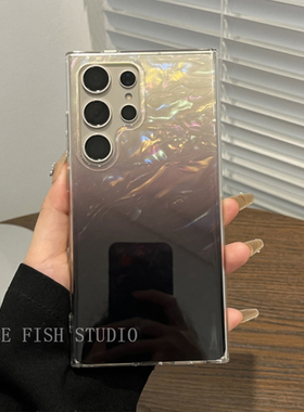 小众高级感渐变贝壳纹适用三星s25/24ultra手机壳新款GalaxyS24个性s24+高级感网红a23+防摔S22plus保护套潮