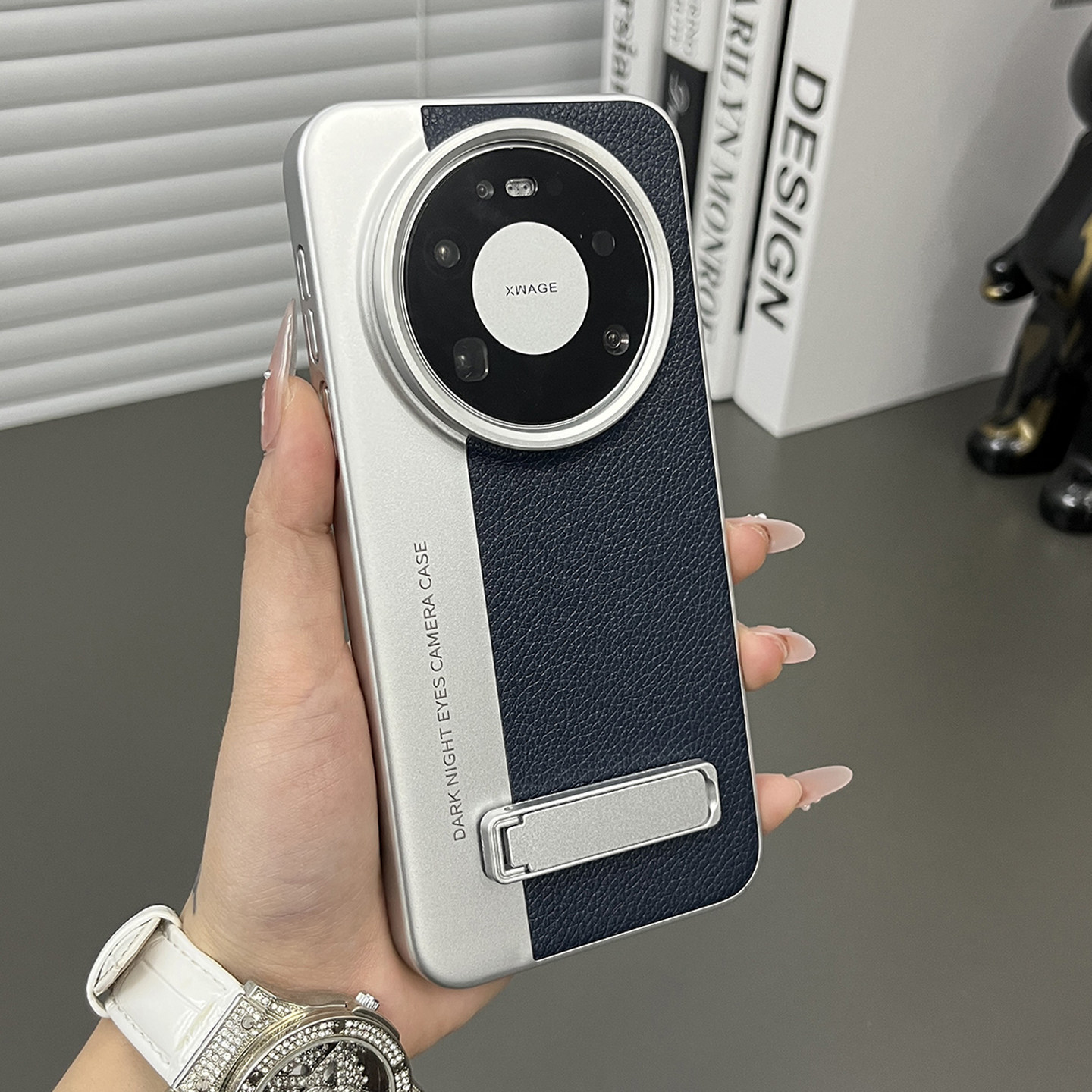 三只鱼【高档荔枝皮纹相机壳远峰蓝支架】适用华为MATE80promax/70air手机壳新款个性防摔全包保护套男女创意,3C数码配件,手机保护套/壳,淘宝优惠券,粉丝福利购,淘宝优惠卷