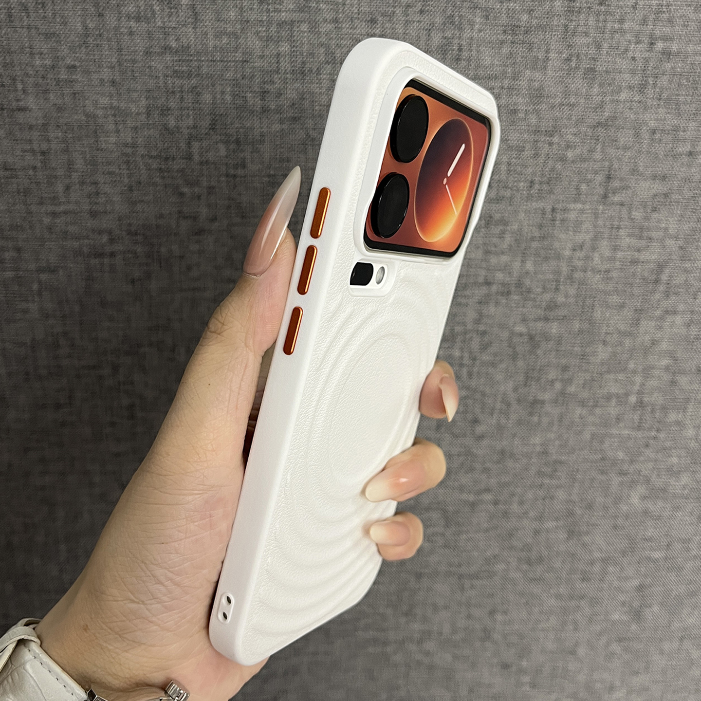 适用小米17promax皮纹磁吸手机壳