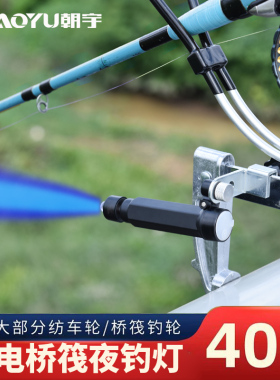 桥筏灯夜钓竿稍灯充电筏钓专用灯杆梢钓鱼蓝光灯筏钓灯桥阀桥钓灯