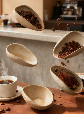 雪昂咖啡称豆盘咖啡称豆碟豆碗称豆容器重量咖啡豆盘展示托盘豆碟