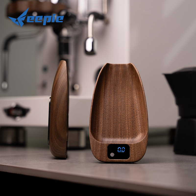 feepie啡派胡桃木咖啡电子秤豆碟手冲意式称豆盘咖啡称重展示盘