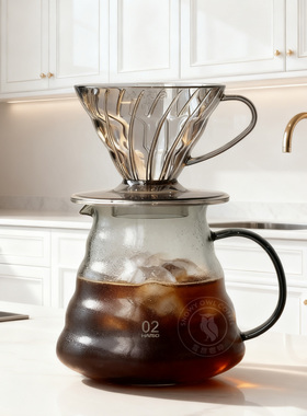 HARIOv60Tritan树脂滤杯手冲咖啡过滤杯滴滤漏斗手冲套装咖啡器具