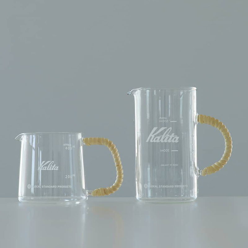 日本KALITA联名GSP藤编玻璃咖啡分享壶JUG 手冲咖啡器具带刻度