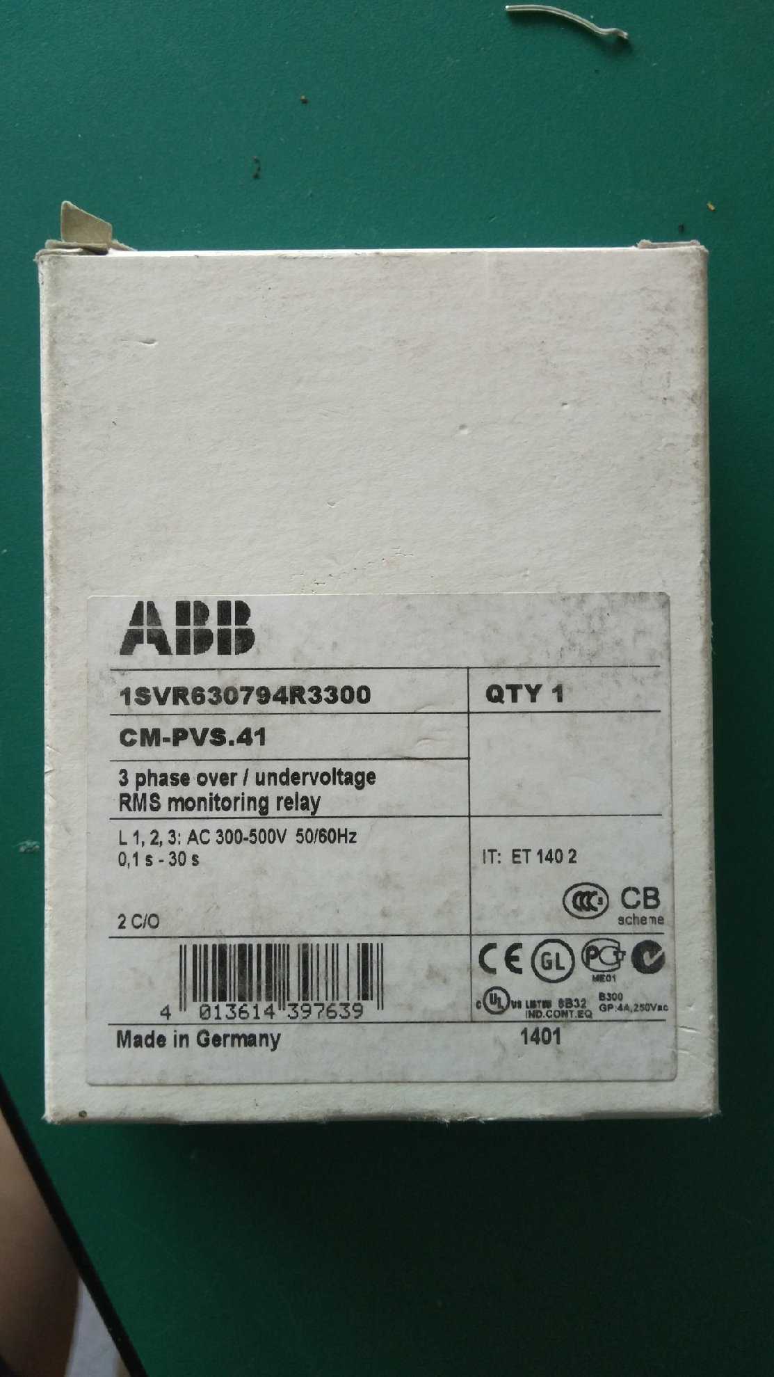 abb德国原装相序保护器cm-pvs.41现货1svr630794r3300议价