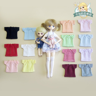 OB24娃衣 短袖T恤 条纹T恤 紧口短袖 圆领短袖上衣