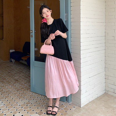 加大码胖mm连衣裙巨显瘦宽松遮肚子裙子夏天短袖洋气2026年新款夏