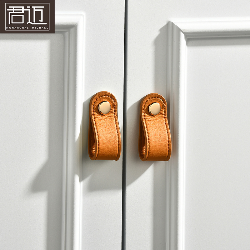 覆 覆膜防水皮质拉手高门衣柜隐形拉手皮扣抽屉儿童防撞柜子软门