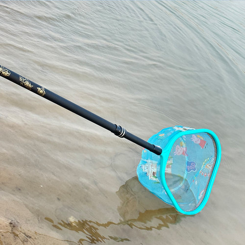 巡洋鲨儿童捞鱼抄网碳素小鱼网可伸缩抄网杆抄网兜捞鱼网捞鱼网