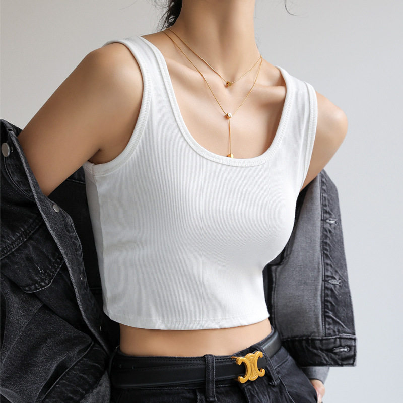 短款白色小背心露脐辣妹ins潮内搭打底无袖吊带女夏外穿上衣性感