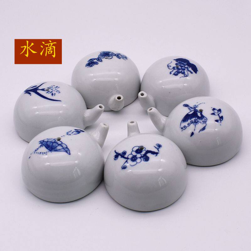 青花陶瓷景德镇滴水渲染文房四宝