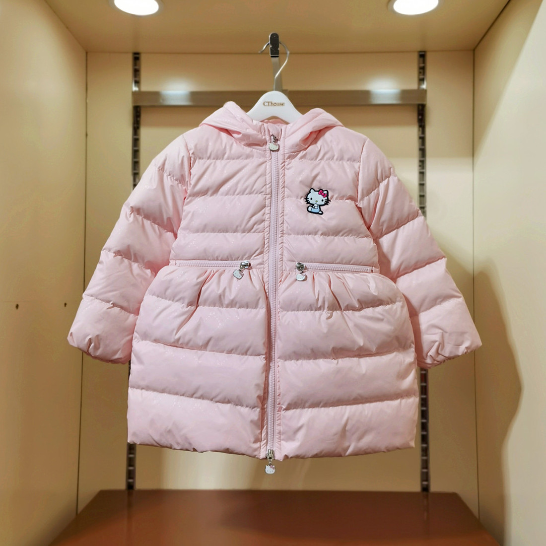 冬季加厚保暖中长款连帽羽绒服