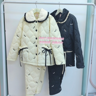 花丛丽影325912090女羽绒棉夹棉2025秋冬新款保暖家居服套装睡衣
