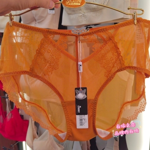 简丝蕾00760中腰蕾丝时尚性感透明网纱包臀纯棉底档舒适透气内裤