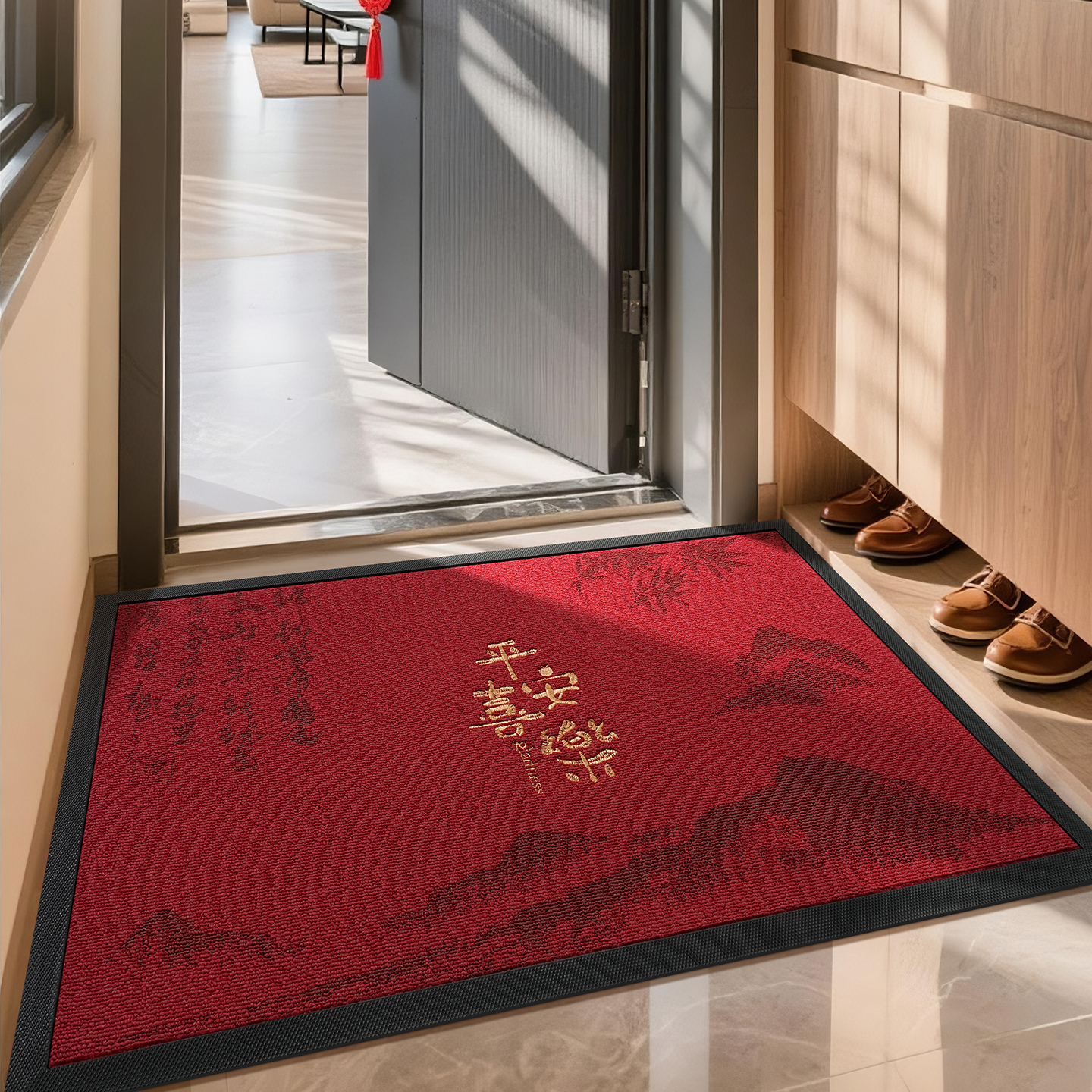 2025新款红色喜庆入户地垫