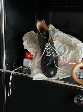 HOME WORK原创设计师手工褶皱牛皮复古系带短靴马丁靴骑士靴